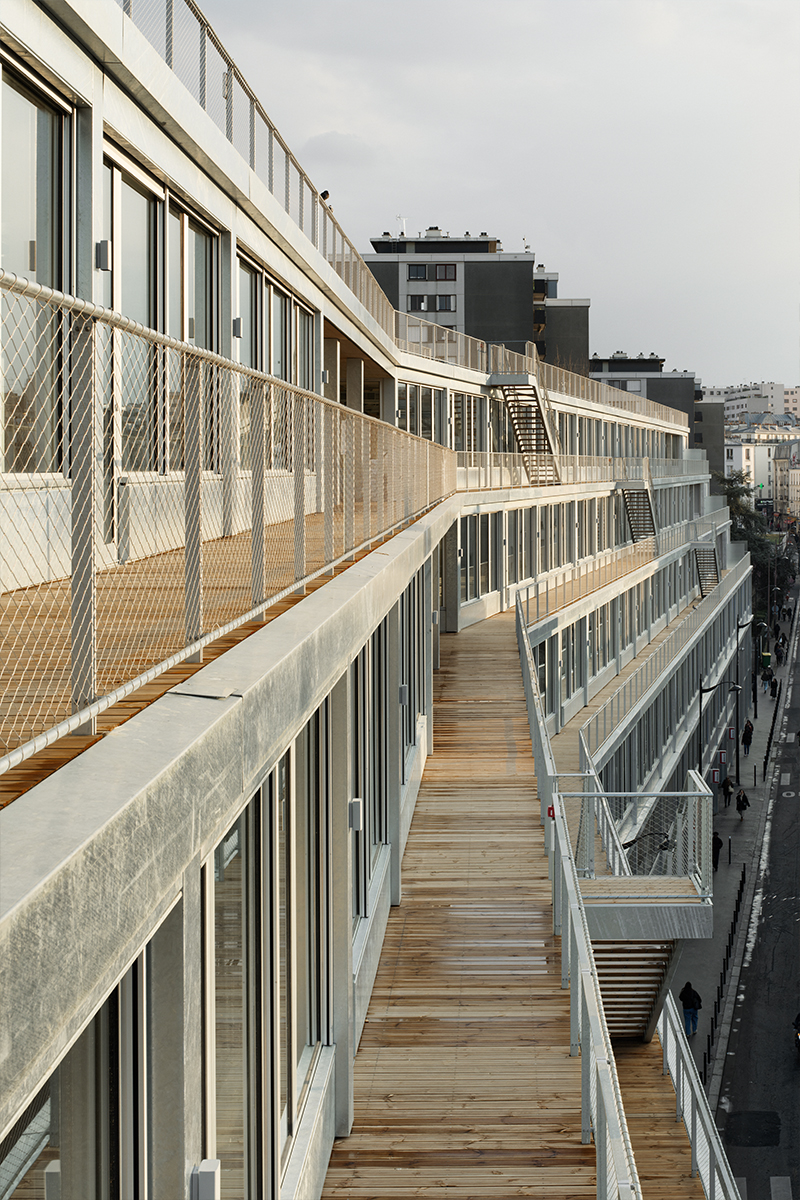 Ensemble mixte avec surélévation en bois, rue des Poissonniers projet-mixte-bois-poissonniers-60
