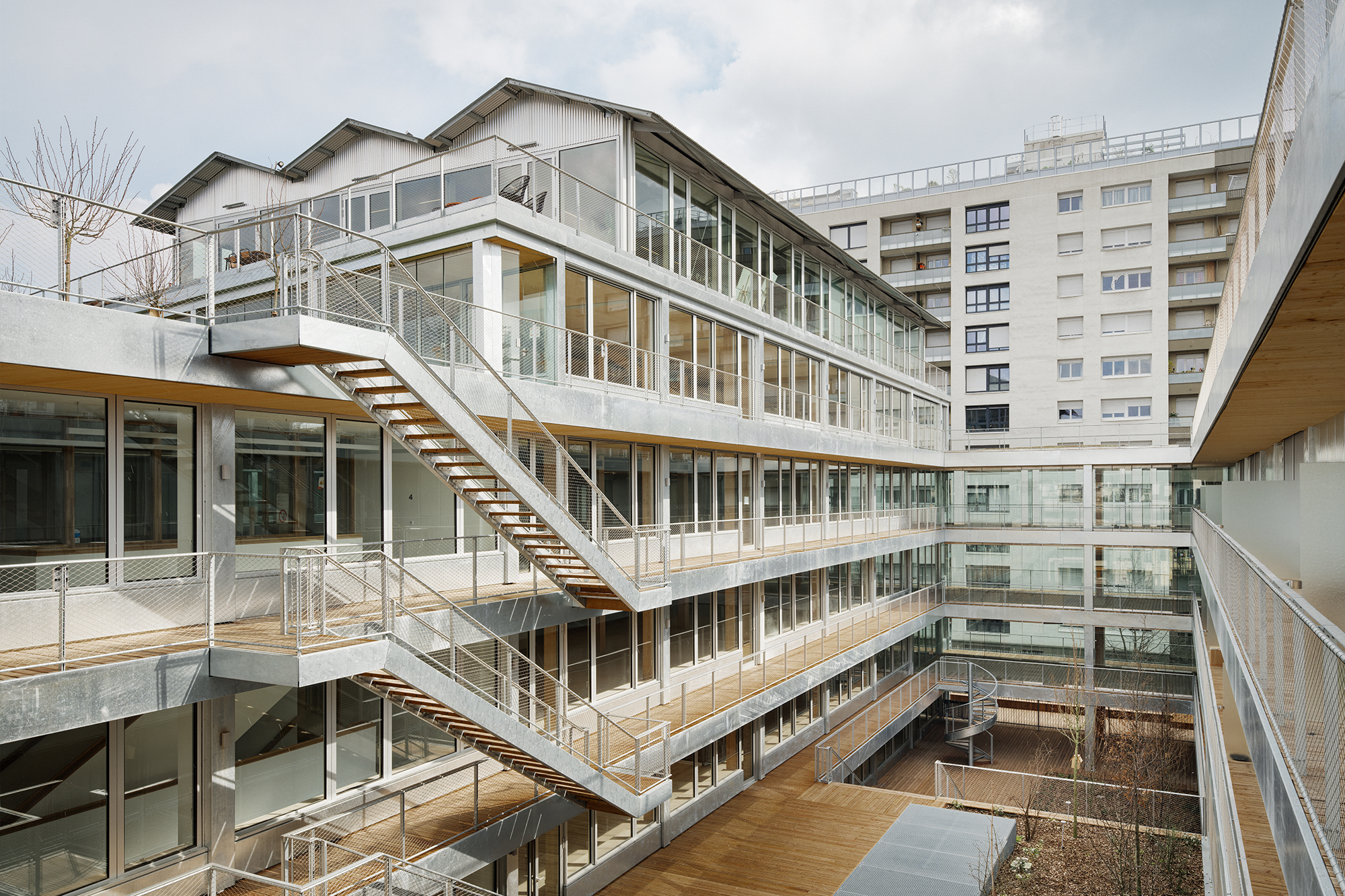 Ensemble mixte avec surélévation en bois, rue des Poissonniers projet-mixte-bois-poissonniers-45