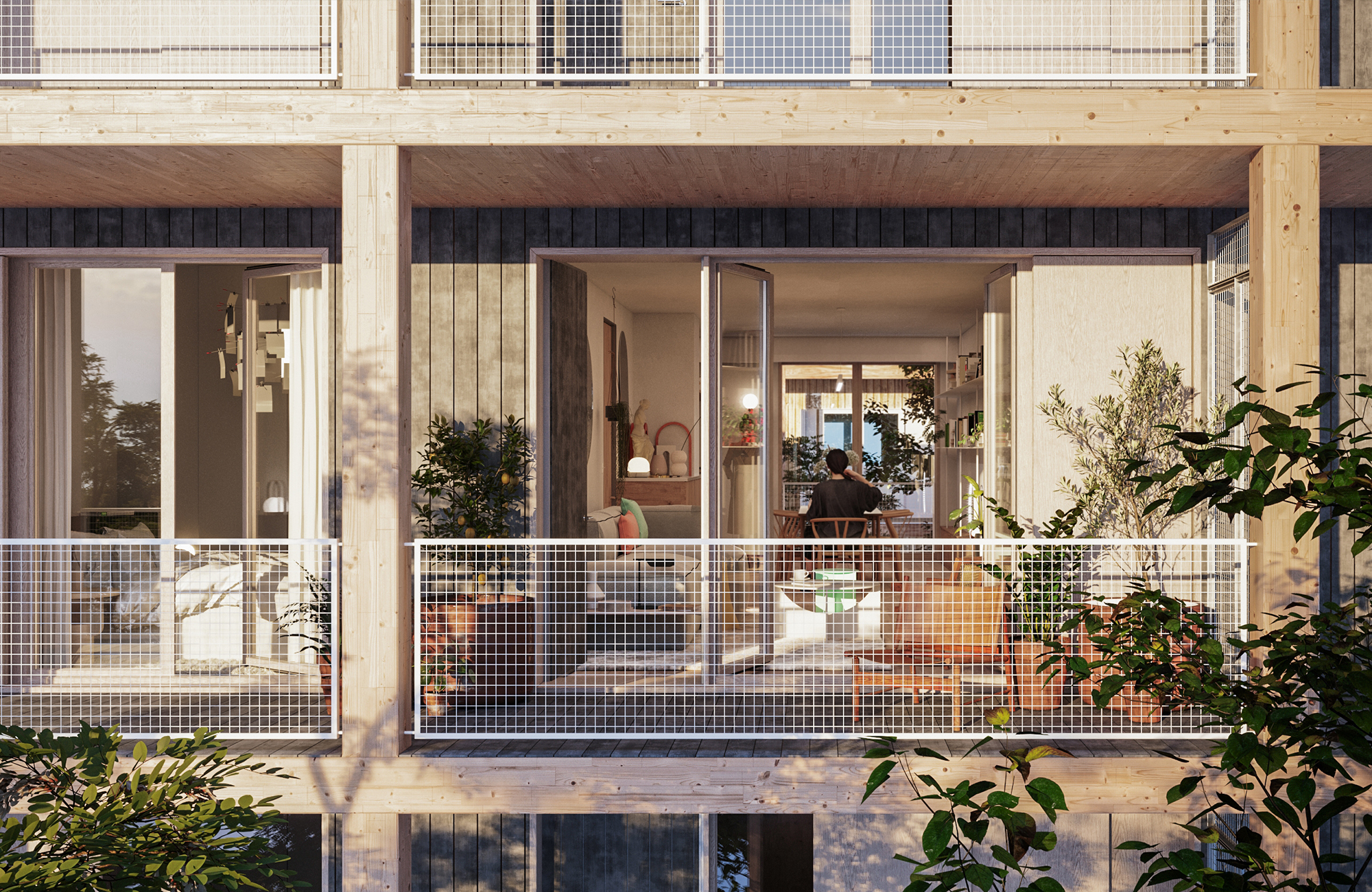 Logements en lanières, quartier des Groues logements-traversants-quartier-groues-nanterre-02