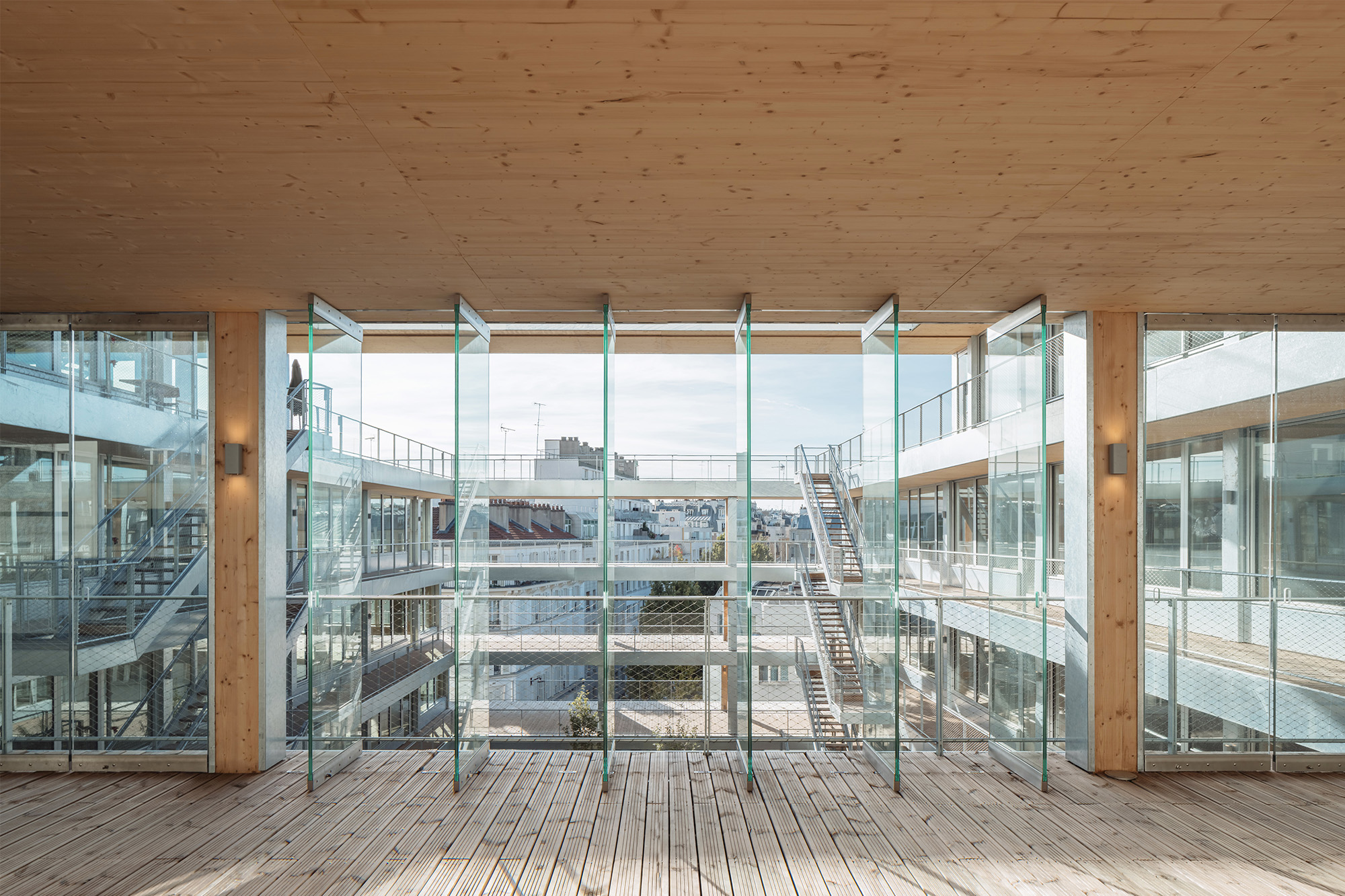 Mixed-use project with timber-frame extension, rue des Poissonniers projet-mixte-bois-poissonniers-64