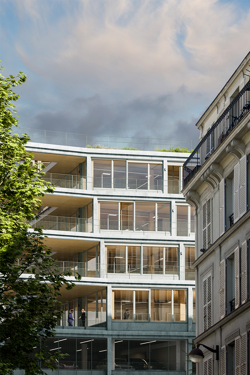 Projet mixte en bois, rue des Poissonniers projet-mixte-bois-poissonniers-10