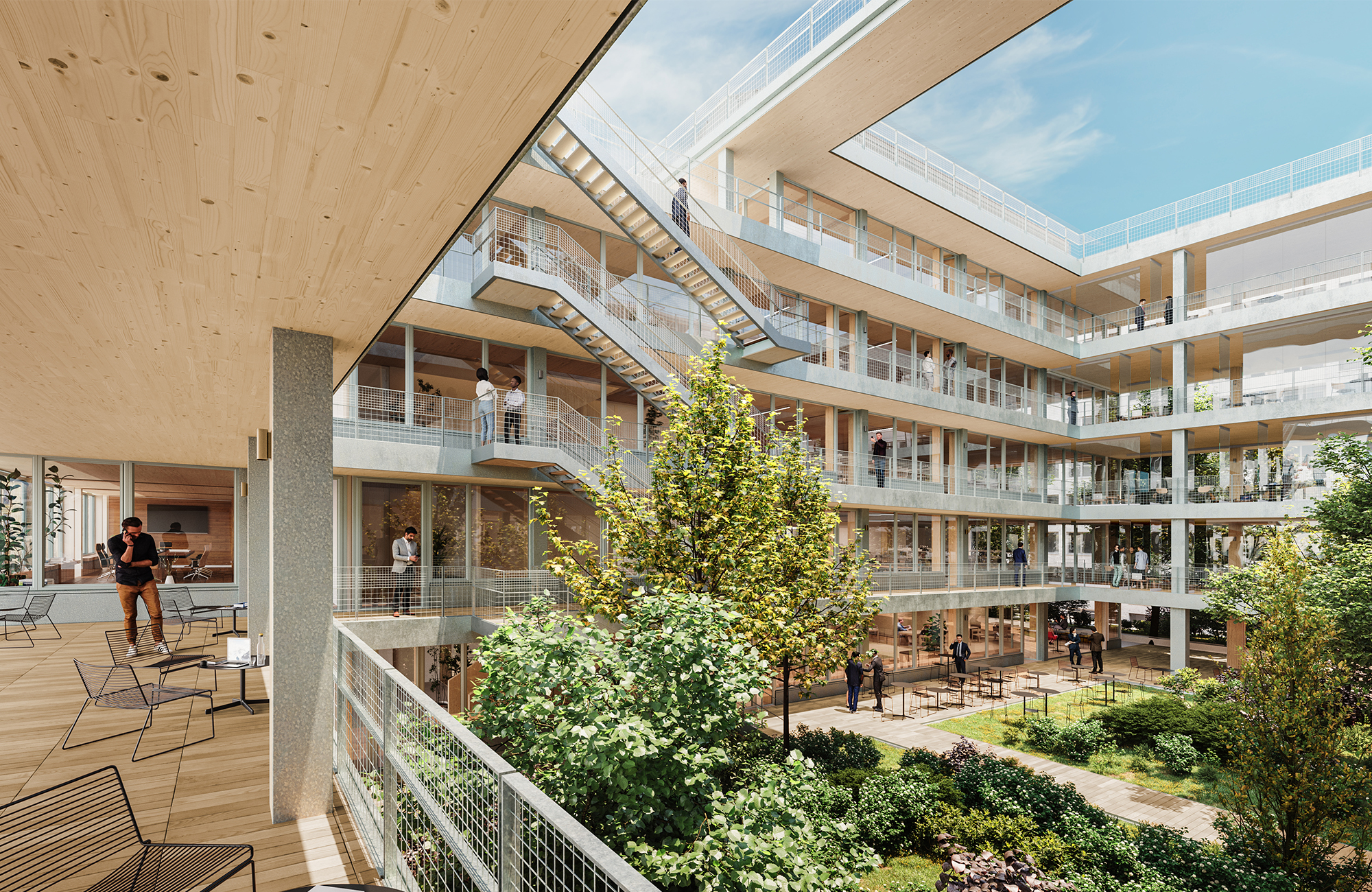 Projet mixte en bois, rue des Poissonniers projet-mixte-bois-poissonniers-08